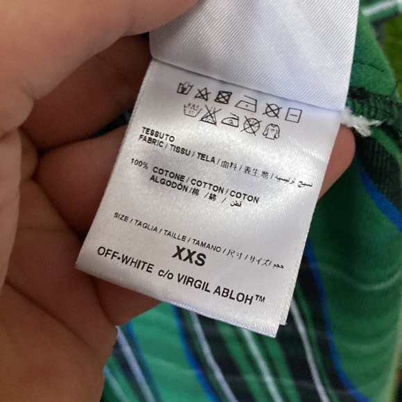 Rare Authentic Off white spray green flannel - Picture 4 of 5
